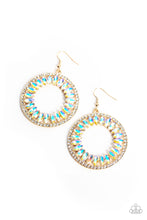Load image into Gallery viewer, Paparazzi Accessories: Wall Street Wreaths - Gold Iridescent Earrings