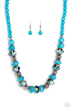 Load image into Gallery viewer, Paparazzi Accessories: Warped Whimsicality Necklace and Warped Wayfarer Bracelet - Blue SET