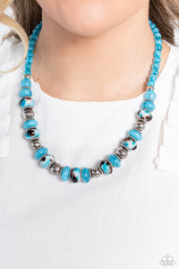 Paparazzi Accessories: Warped Whimsicality Necklace and Warped Wayfarer Bracelet - Blue SET