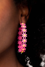 Load image into Gallery viewer, Paparazzi Accessories: Daisy Disposition - Pink Hoop Earrings