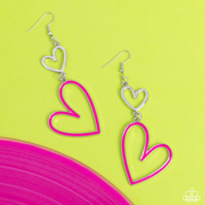 Paparazzi Accessories: Pristine Pizzazz - Pink Heart Earrings