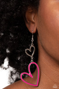 Paparazzi Accessories: Pristine Pizzazz - Pink Heart Earrings