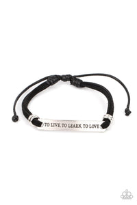 Paparazzi Accessories: To Live, To Learn, To Love - Black Inspirational Bracelet - Jewels N Thingz Boutique