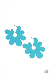 Paparazzi Accessories: Flower Power Fantasy - Blue Oversized Earrings