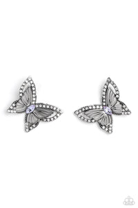 Paparazzi Accessories: Wispy Wings - Purple 3D Butterfly Earrings