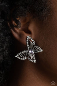 Paparazzi Accessories: Wispy Wings - Purple 3D Butterfly Earrings