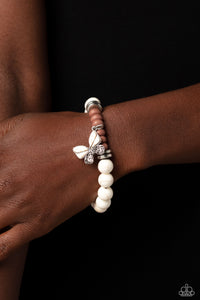 Paparazzi Accessories: Bold Butterfly - White Butterfly Bracelet