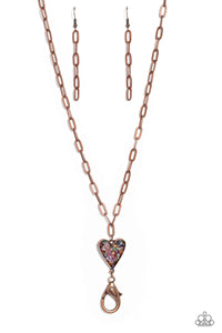 Paparazzi Accessories: Kiss and SHELL - Copper Heart Lanyard