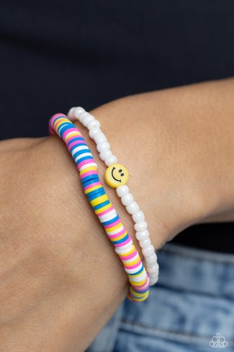 Paparazzi Accessories: Tabloid Talent - Multi Smiley Face Bracelet