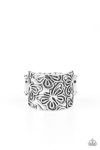 Paparazzi Accessories: Butterfly Bayou - Silver Antiqued Ring - Jewels N Thingz Boutique