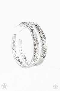 GLITZY By Association - BLOCKBUSTER Silver/White Earrings - Jewels N’ Thingz Boutique