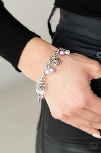 Paparazzi Accessories: Retreat into Romance - Purple Iridescent Bracelet - Jewels N Thingz Boutique