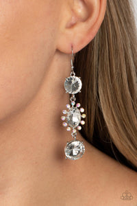 Paparazzi Accessories: Magical Melodrama - White Iridescent Earrings