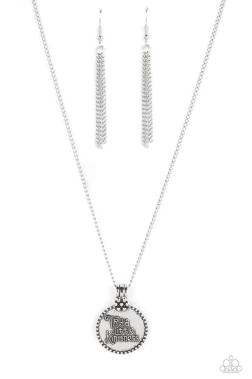 Paparazzi Accessories: The KIND Side - Silver Inspirational Necklace