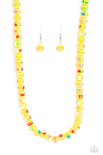 Load image into Gallery viewer, Paparazzi Accessories: Gobstopper Glamour - Yellow Necklace