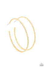 Load image into Gallery viewer, Paparazzi Accessories: Resist The Twist - Gold Hoop Earrings