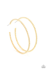 Paparazzi Accessories: Resist The Twist - Gold Hoop Earrings