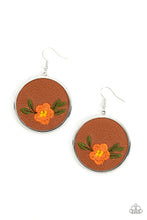 Load image into Gallery viewer, Paparazzi Accessories: Prairie Patchwork - Orange Flower Earrings
