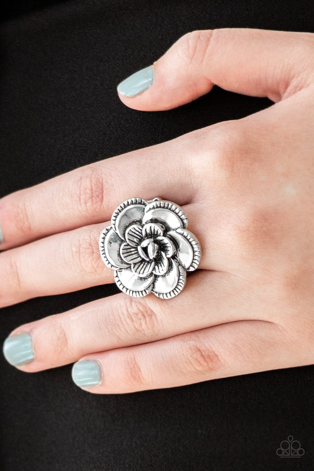 Paparazzi Accessories: FLOWERBED and Breakfast - Silver Ring - Jewels N Thingz Boutique