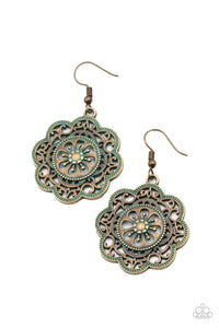 Paparazzi Accessories: Western Mandalas - Brass Rustic Earrings - Jewels N Thingz Boutique