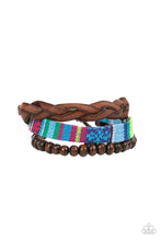 Load image into Gallery viewer, Paparazzi Accessories: Textile Texting - Blue Leather Bracelet