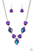 Load image into Gallery viewer, Paparazzi Accessories: Glittering Geometrics - Purple UV Shimmer Necklace - Life of the Party