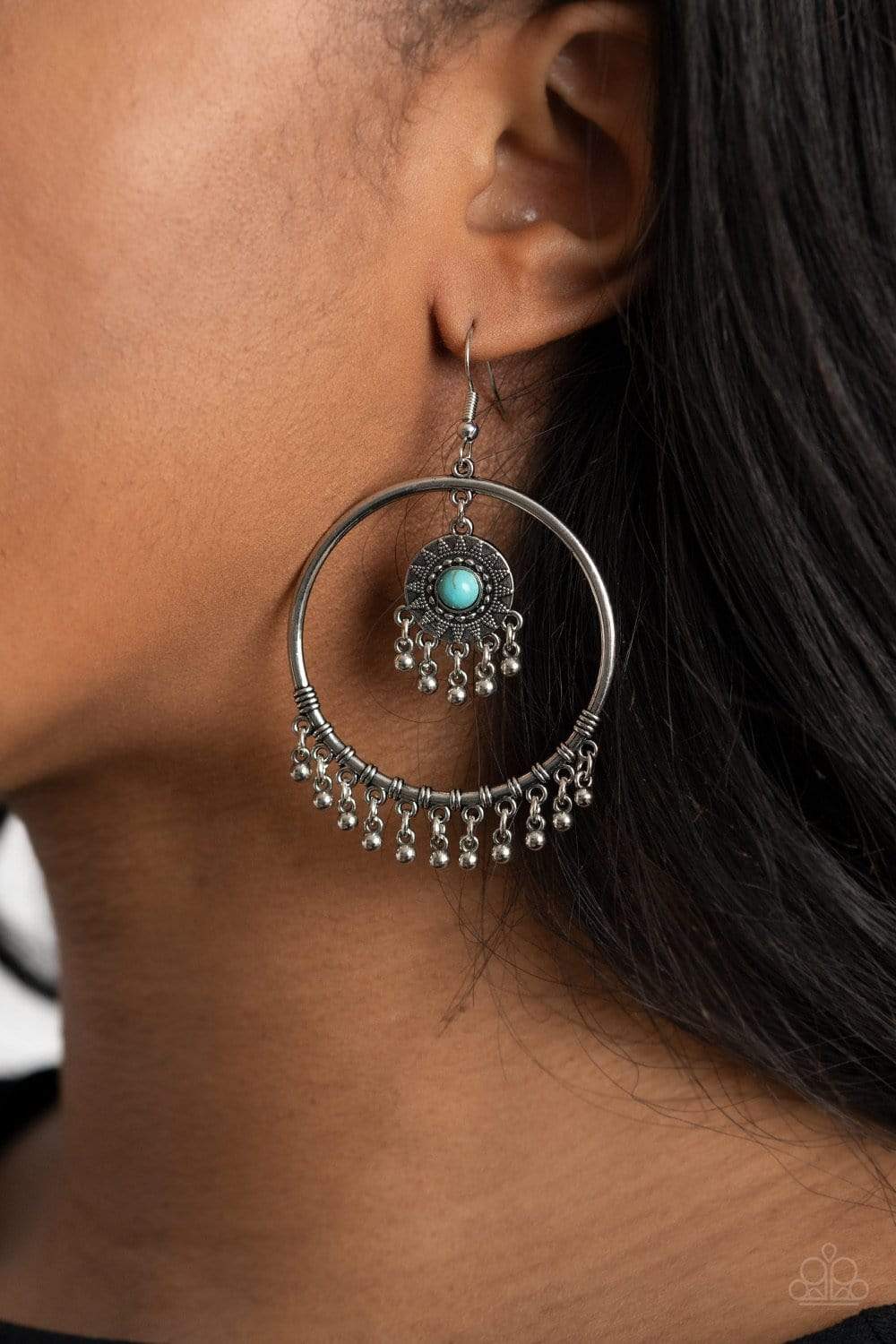 Paparazzi Accessories: Sunny Equinox - Blue/Turquoise Earrings - Jewels N Thingz Boutique