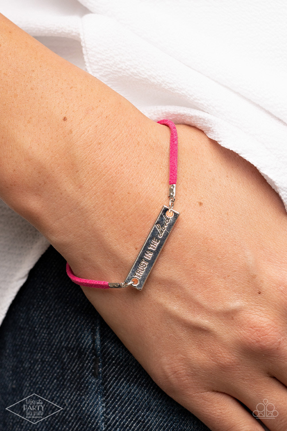 Paparazzi Accessories: Have Faith - Pink Inspirational Bracelet - Black Diamond Fan Favorite