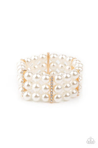 Paparazzi: Modern Day Majesty - Gold/White Pearls Bracelet - Jewels N’ Thingz Boutique