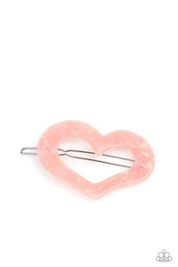 Paparazzi Accessories: HEART Not to Love - Pink Iridescent Hair Clip - Jewels N Thingz Boutique