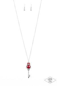 Paparazzi: Unlock Every Door - Red Iridescent Necklace - Jewels N’ Thingz Boutique