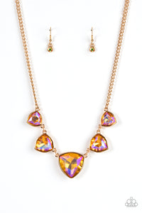 Paparazzi Accessories: Cosmic Constellations - Gold Oil Spill/UV Necklace