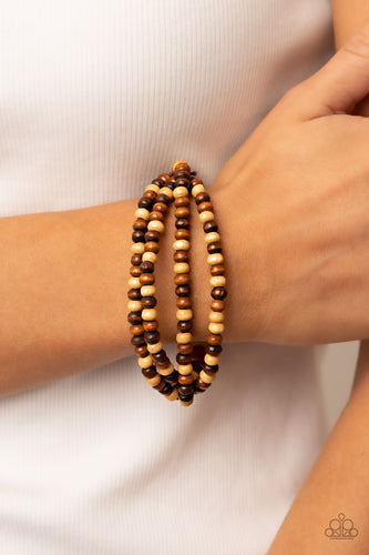 Paparazzi Accessories: Oceania Oasis - Brown Wooden Bracelet