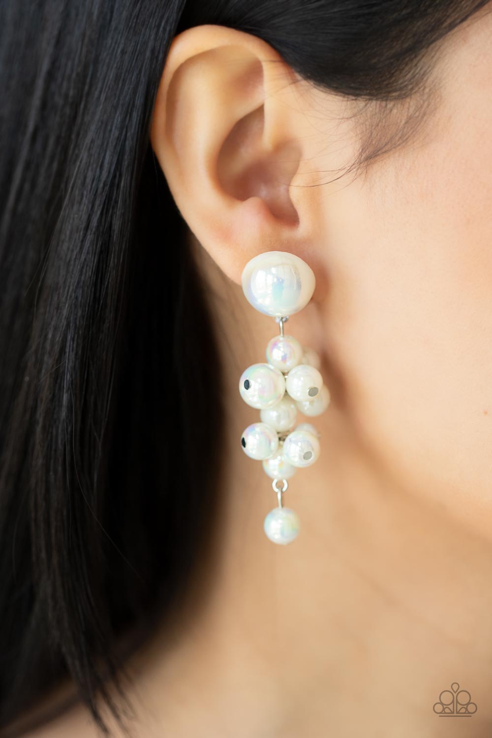 Paparazzi Accessories: Dont Rock The YACHT - Multi Pearl Iridescent Earrings