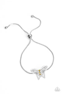 Paparazzi Accessories: Wings of Wonder - Yellow Butterfly Bracelet
