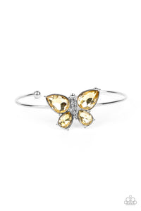Paparazzi Accessories: Butterfly Beatitude Necklace AND Free-Flying Flutter Bracelet - Yellow SET