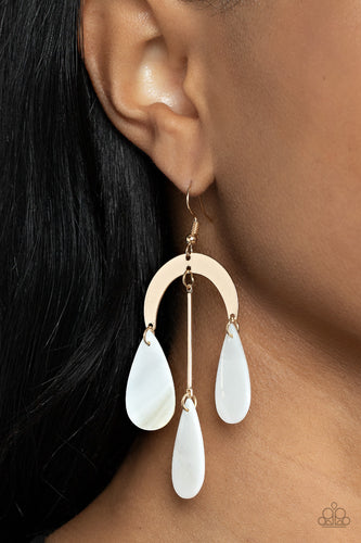 Paparazzi Accessories: Atlantis Ambience - Gold Shell-Like Earrings