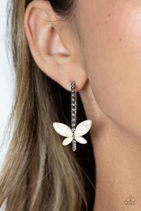Paparazzi Accessories: Bohemian Butterfly - White Earrings