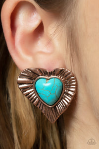 Paparazzi Accessories: Rustic Romance - Copper Heart Earrings