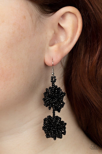 Paparazzi Accessories: Celestial Collision - Black Seed Bead Earrings - Jewels N Thingz Boutique