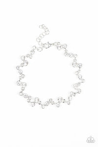 Paparazzi Accessories: Starlit Stunner - White Rhinestone Bracelet - Jewels N Thingz Boutique
