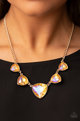 Paparazzi Accessories: Cosmic Constellations - Gold Oil Spill/UV Necklace