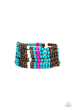 Load image into Gallery viewer, Paparazzi Accessories: Dive into Maldives - Blue Wooden Bracelet