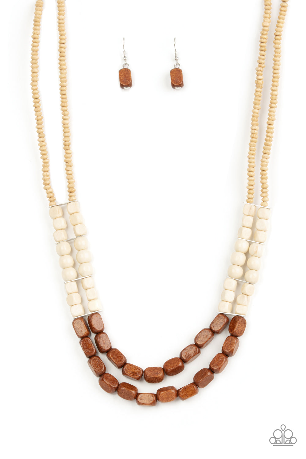 Brown wood deals necklace paparazzi