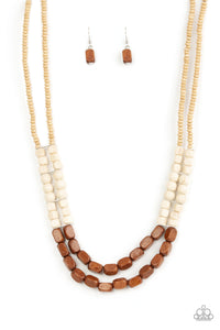 Paparazzi Accessories: Bermuda Bellhop - Brown Wooden Necklace