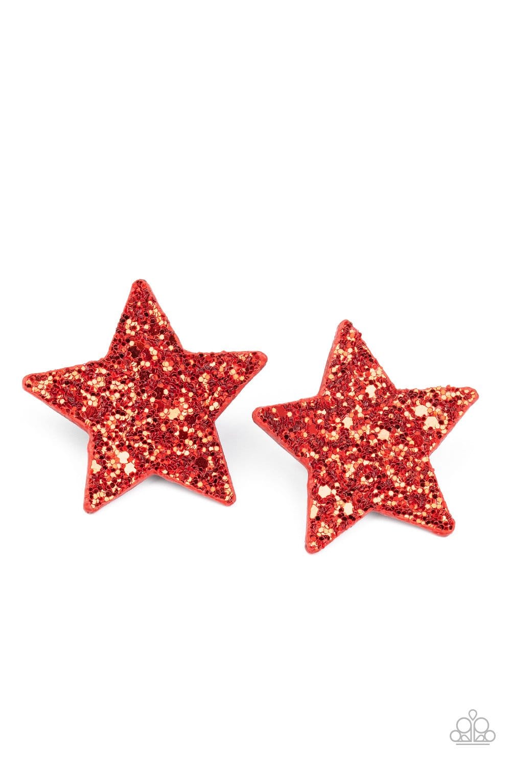 Paparazzi: Star-Spangled Superstar - Red Glittery Hair Clips - Jewels N’ Thingz Boutique