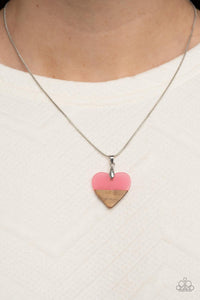 Paparazzi Accessories: You Complete Me - Pink Acrylic Heart Necklace