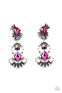 Paparazzi Accessories: Ultra Universal - Pink Iridescent Earrings - Life Of The Party
