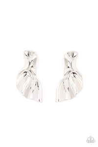 Paparazzi Accessories: METAL-Physical Mood - Silver Oversized Earrings