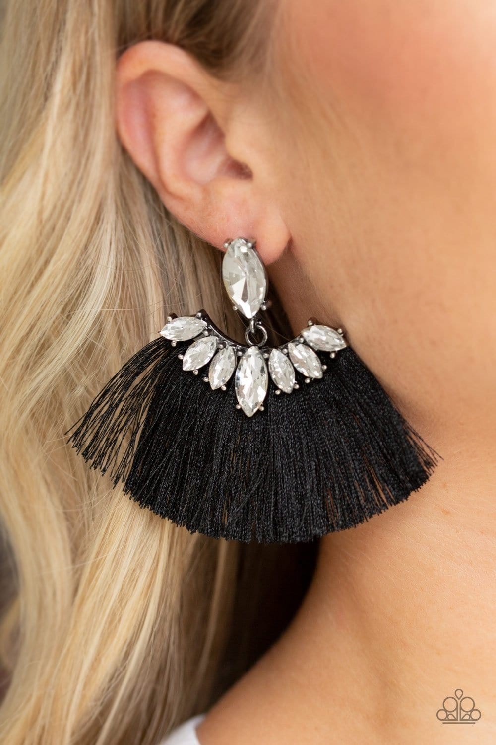 Paparazzi Earring ~ Business Bedazzle - Black – Paparazzi Jewelry, Online  Store